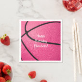 Serviette En Papier basket-ball pour filles roses anniversaire ou fête (En situation)