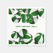 Serviette En Papier basket vert filles garçons sport party (Devant)