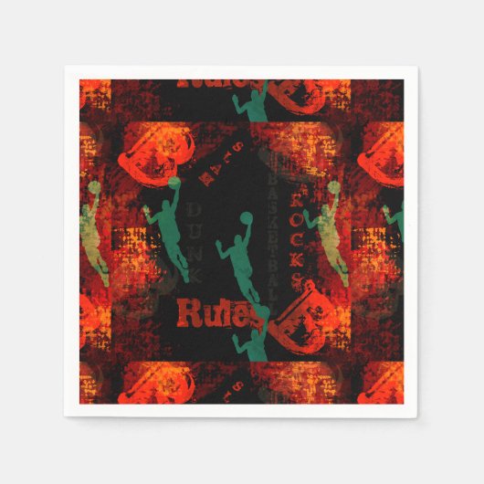 SERVIETTE EN PAPIER BASKETBALL (Devant)
