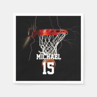 Serviette En Papier Basketball Ajouter Votre Nom Et Votre Numéro