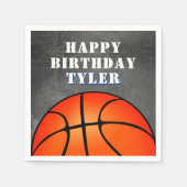 Serviette En Papier Basketball Ball Chalkboard Photo Anniversaire (Devant)