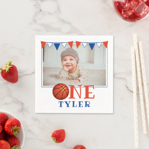 Serviette En Papier Basketball Ball ONE Photo 1er Anniversaire Party N