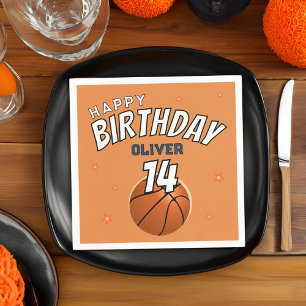 Serviette En Papier Basketball Ball Sports Bonne fête d'anniversaire