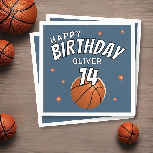 Serviette En Papier Basketball Ball Sports Bonne fête d'anniversaire