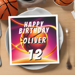 Serviette En Papier Basketball Ball Vivid Sports heureux Anniversaire