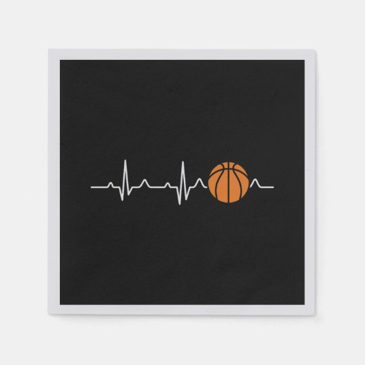 Serviette En Papier Basketball Heartbeat (Devant)