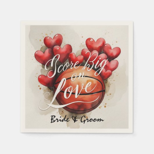 Serviette En Papier Basketball mariage thème (Devant)