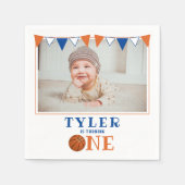 Serviette En Papier Basketball mignon 1er anniversaire Photo fête d'an (Devant)