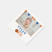 Serviette En Papier Basketball mignon 1er anniversaire Photo fête d'an (Coin)