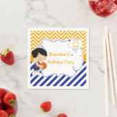 Serviette En Papier Basketball mignonne Black Cheveux garçon fête d'an (En situation)