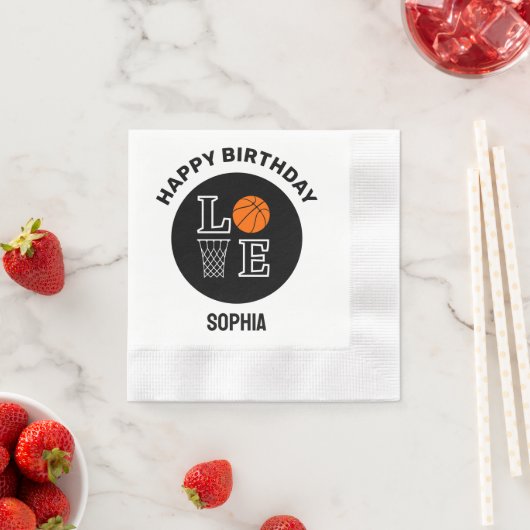 Serviette En Papier Basketball Player Girl, Basketball Girl Birthday (En situation)