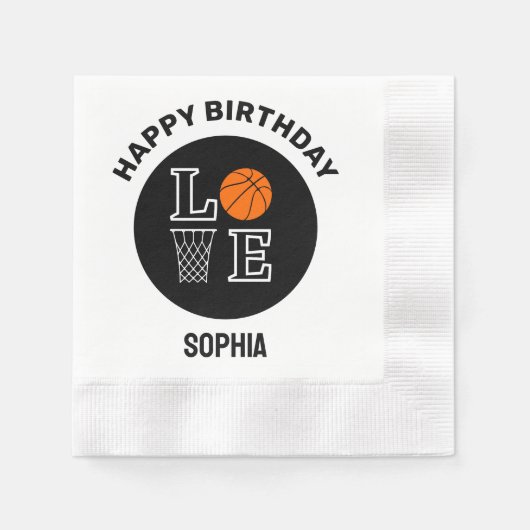 Serviette En Papier Basketball Player Girl, Basketball Girl Birthday (Devant)
