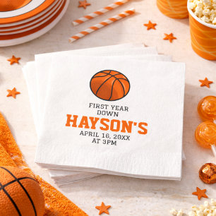Serviette En Papier Basketball Premier Anniversaire Down 1ère Fête