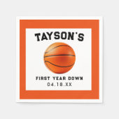 Serviette En Papier Basketball première année bas 1er anniversaire (Devant)