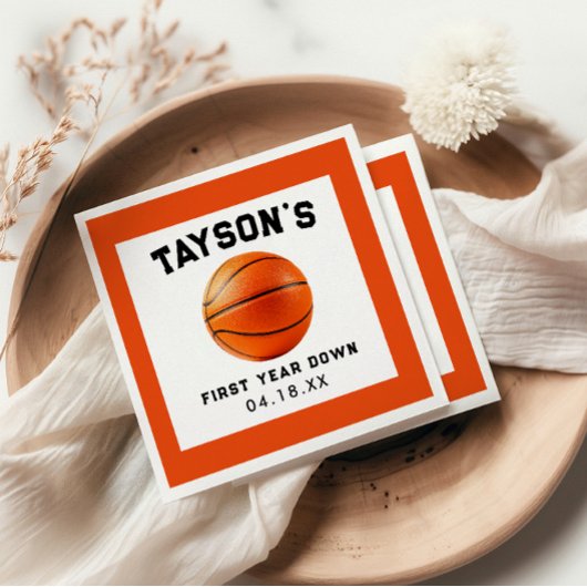 Serviette En Papier Basketball première année bas 1er anniversaire