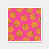Serviette En Papier Basketball Sports Anniversaire fête rose (Devant)