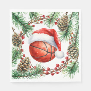 Serviette En Papier Basketball thème de Noël pour joueur