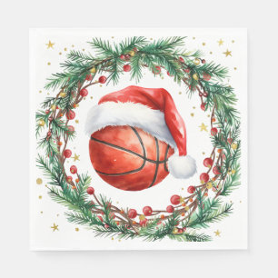 Serviette En Papier Basketball thème de Noël pour joueur