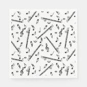 Serviette En Papier Bass Clarinet Music Note Motif (Devant)