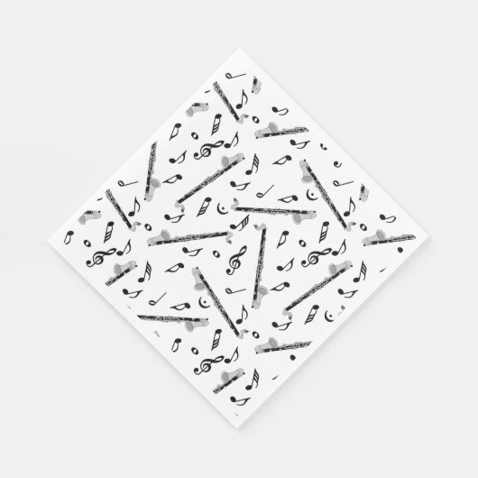 Serviette En Papier Bass Clarinet Music Note Motif (Coin)