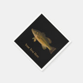 Serviette En Papier Basse à grande bouche Votre texte ici Poisson (Coin)