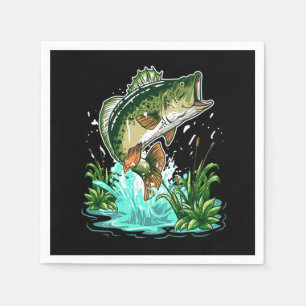 Serviette En Papier Basse Pêcheur Grand Bouche Basse Pêche