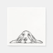 Serviette En Papier basset blanc (Devant)