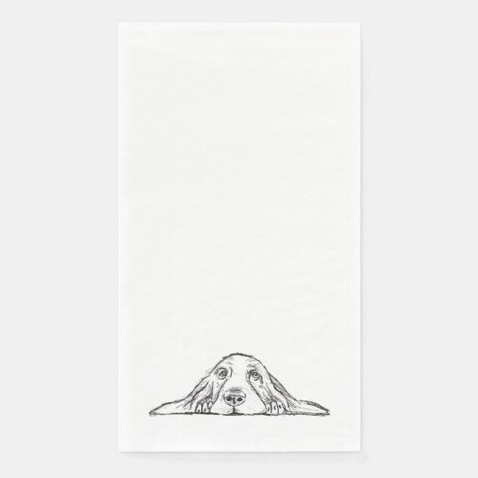 Serviette En Papier basset blanc (Devant)