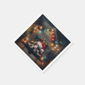 Serviette En Papier Basset de Noël en serre (Coin)