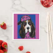 Serviette En Papier Basset Hound (En situation)