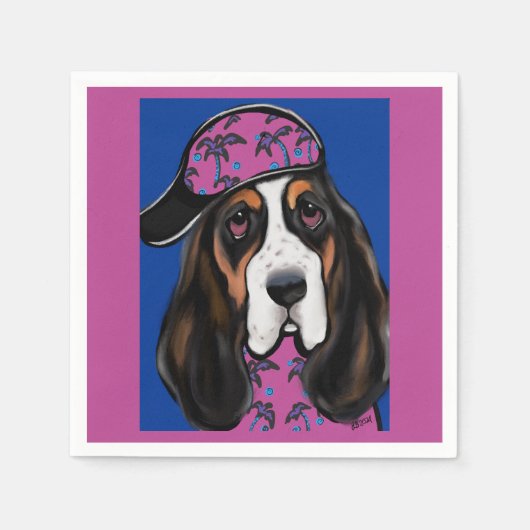Serviette En Papier Basset Hound (Devant)