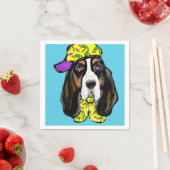 Serviette En Papier Basset Hound (En situation)