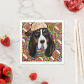 Serviette En Papier Basset Hound (En situation)