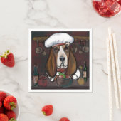 SERVIETTE EN PAPIER BASSET HOUND (En situation)
