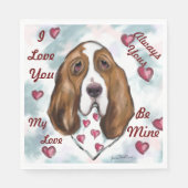 SERVIETTE EN PAPIER BASSET HOUND (Devant)