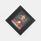 Serviette En Papier Basset Hound Chien Fêtes de Noël Père Noël Amoureu (Coin)