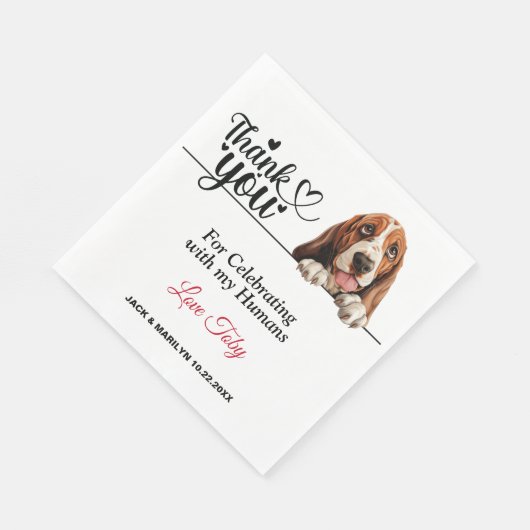 Serviette En Papier Basset Hound Chien Mariage Cocktail (Coin)