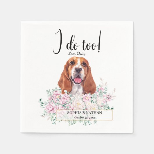 Serviette En Papier Basset Hound Chien Mariage Cocktail Napkins (Devant)
