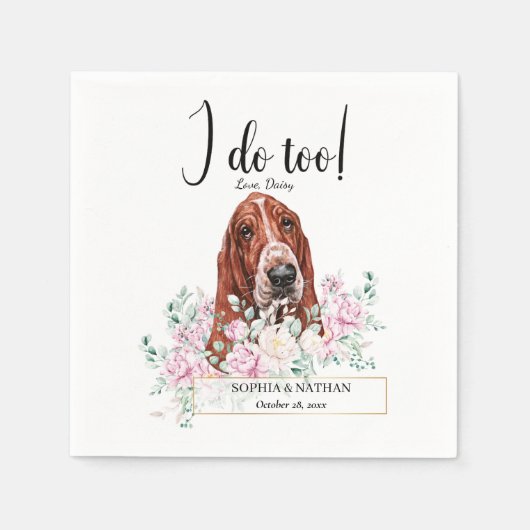 Serviette En Papier Basset Hound Chien Mariage Cocktail Napkins (Devant)
