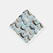 Serviette En Papier Basset Hound Chig Bones et Patrouilles serviettes (Coin)