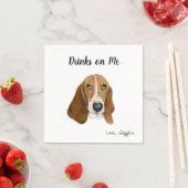 Serviette En Papier Basset Hound Cocktail Napkins (En situation)