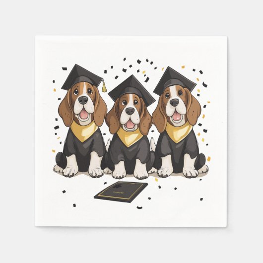 Serviette En Papier Basset Hound Dogs (Devant)