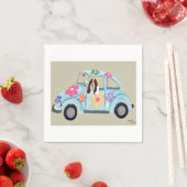 Serviette En Papier  Basset Hound in Hippy car (En situation)