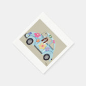 Serviette En Papier  Basset Hound in Hippy car (Coin)