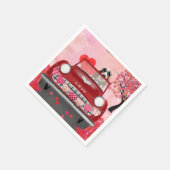 Serviette En Papier Basset Hound voiture avec les coeurs Valentine's (Coin)