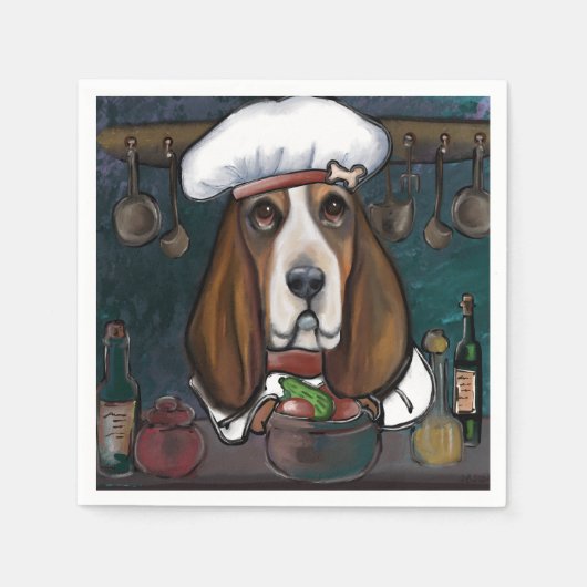 SERVIETTE EN PAPIER BASSETHOUND (Devant)