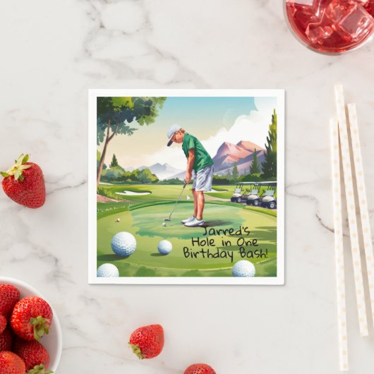 Serviette En Papier Bassin d'anniversaire sur le vert (En situation)