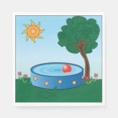 Serviette En Papier Bassin Enfants Sous Un Arbre (Devant)