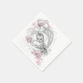 Serviette En Papier Bassinet vintage bébé fille douche (Coin)