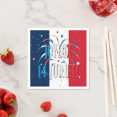 Serviette En Papier Bastille Day, Joyeux 14 juillet (En situation)